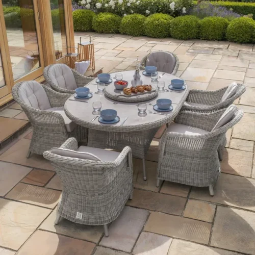 39972-kit-ox-180-ov-hc-ls-cg-1-small.webp Oxford 6 Seat Oval Dining Set with Heritage Dining Chairs & Woven Lazy Susan - Ceramic Glass