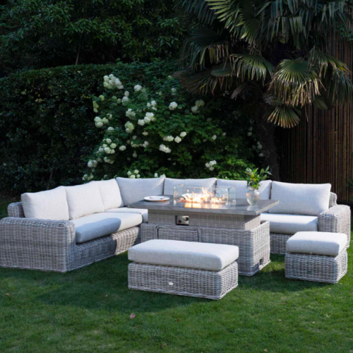 Screenshot_25-1.png Bellagio Round Wicker Large Corner Casual Dining Set with Rising Firepit Table, Light Grey